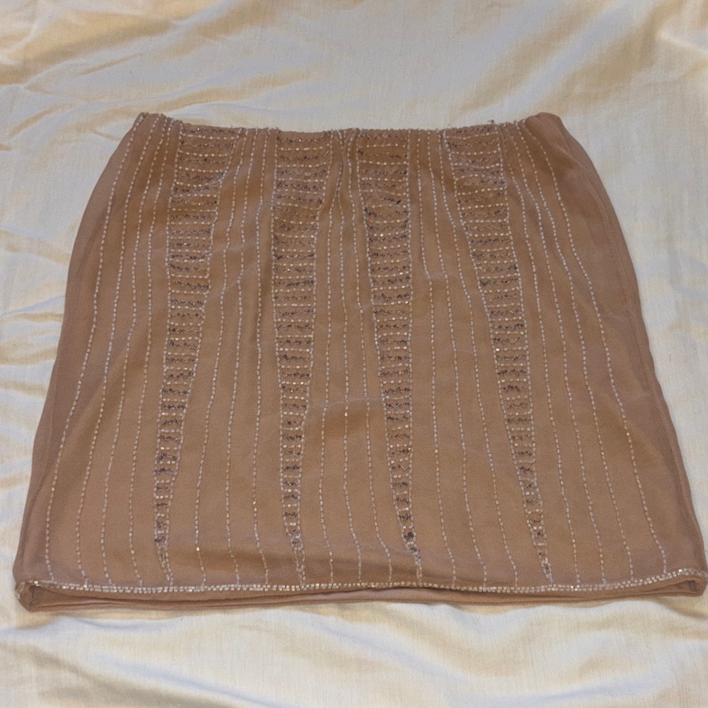 LC Lauren Conrad Textured Brown Mini Skirt